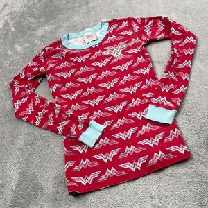 Hanna Andersson 150, 12 Wonder Woman 100% Organic Cotton Red, Blue Pajama Shirt